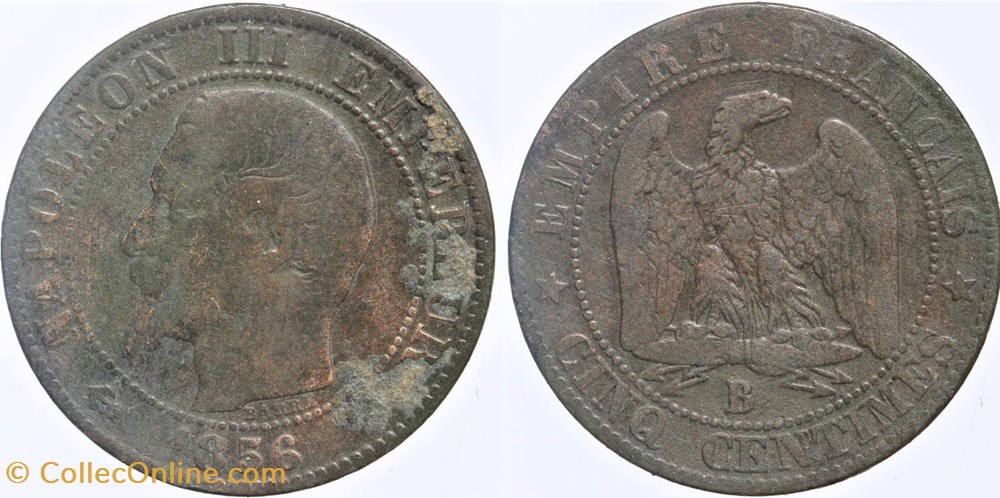 F-116 - Second Empire - 5 centimes - 1856 B monnaies monde france f 116 second empire 5 centimes 1856 b