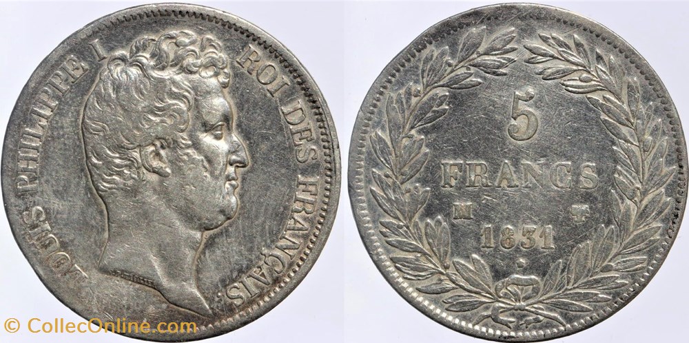 F-315 - Louis Philippe I - 5 francs - 1831 MA monnaies monde france f 315 louis philippe i 5 francs 1831 ma