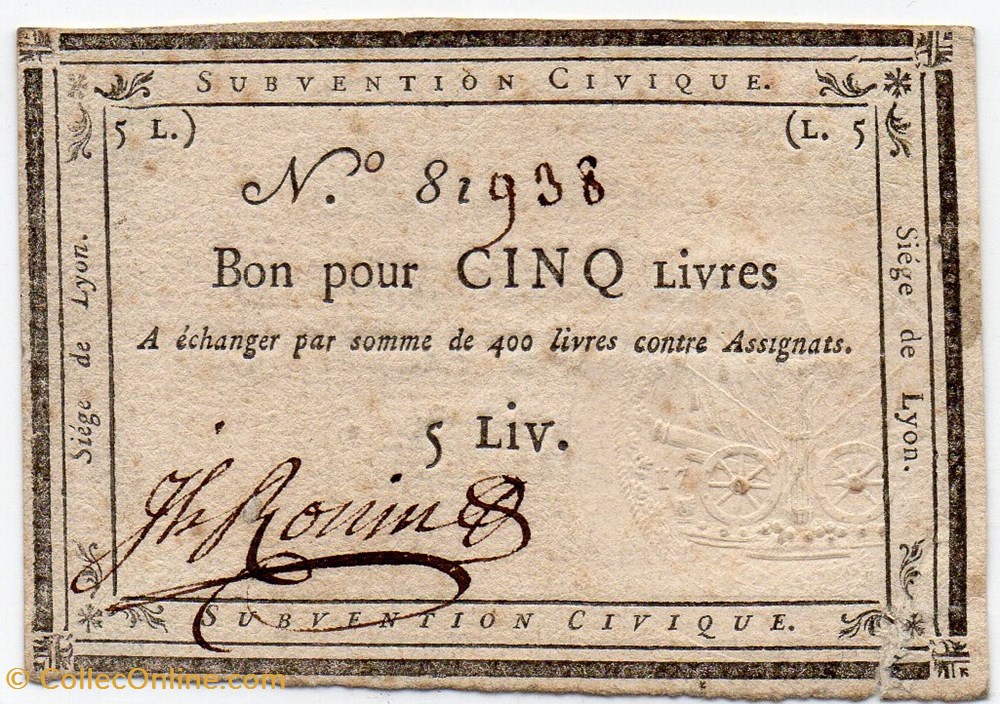 billets europe france bon de 5 livres siege de lyon