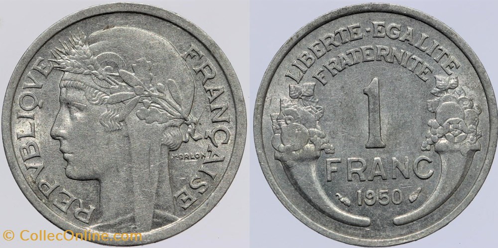 F-221 - Morlon - 1 fr. - 1950 monnaies monde france f 221 morlon 1 fr 1950