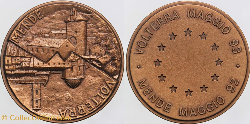1993 - Jumelage Mende-Volerra medailles france 1993 jumelage mende volerra
