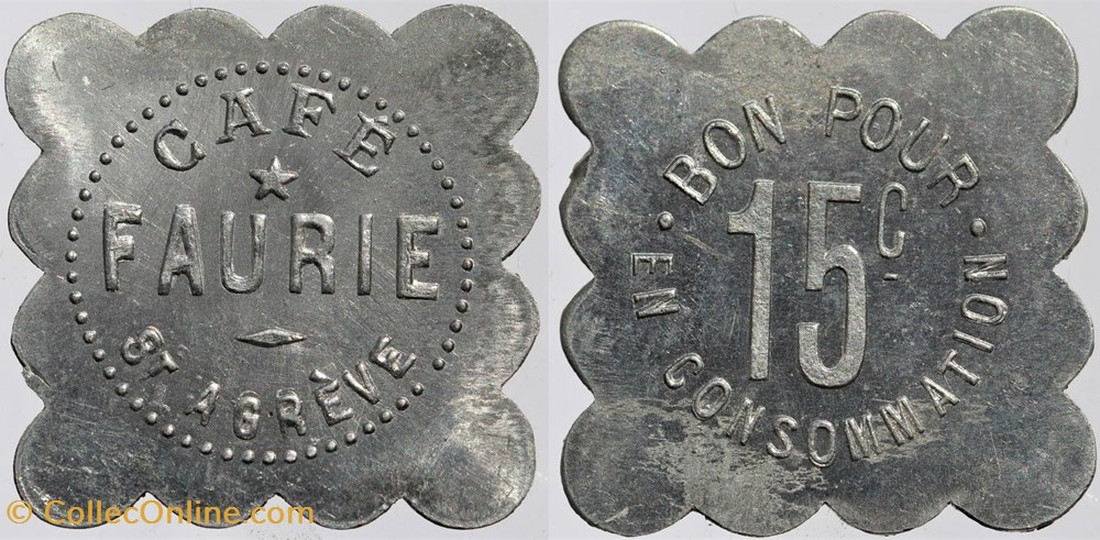 monnaies monde france 07 sainte agreve 15 centimes