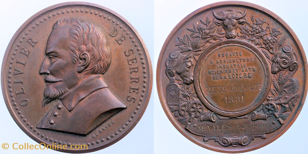 1881 - Météorologie medailles france 1881 meteorologie