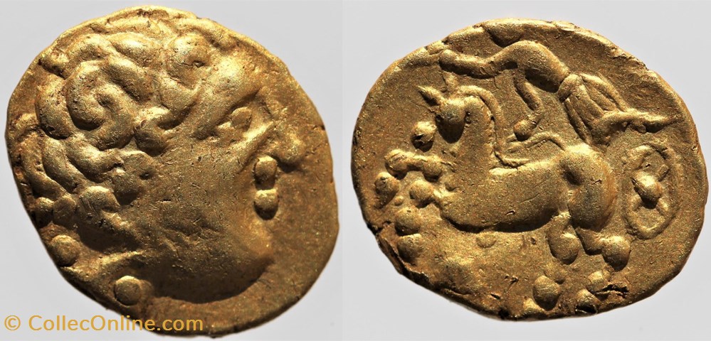Arvernes - Quart de statère monnaies antiques av jc ap celtes arvernes quart de statere