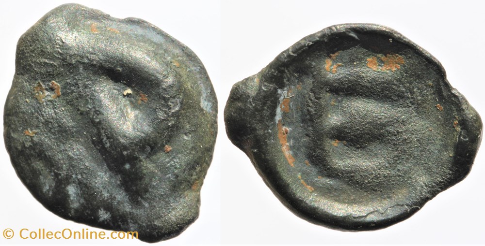 Basse vallée du Rhône - Potin L5 monnaies antiques av jc ap celtes basse vallee du rhone potin l5