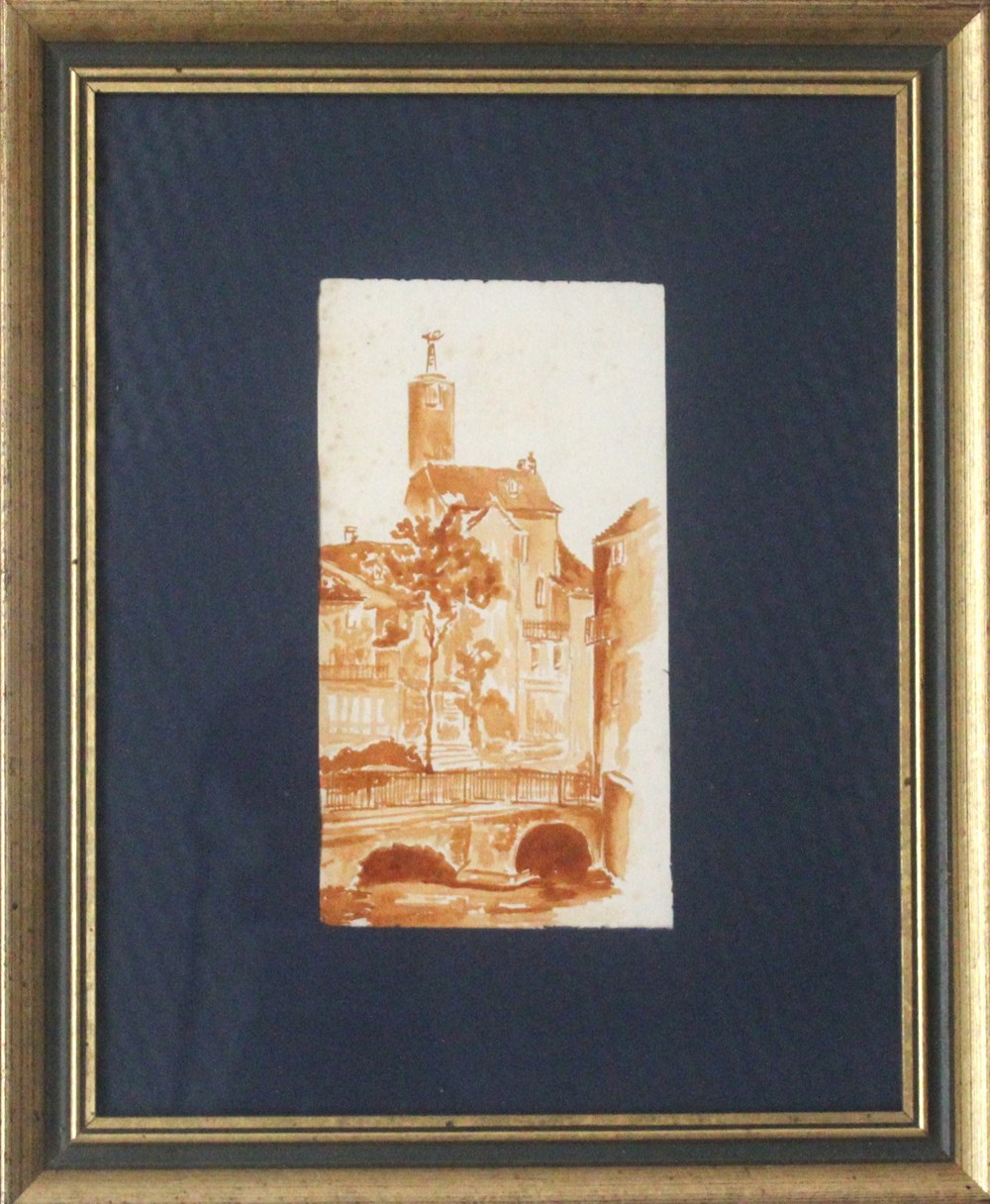 art antiquites peintures dessins tableau tour de horloge la canourgue lozere