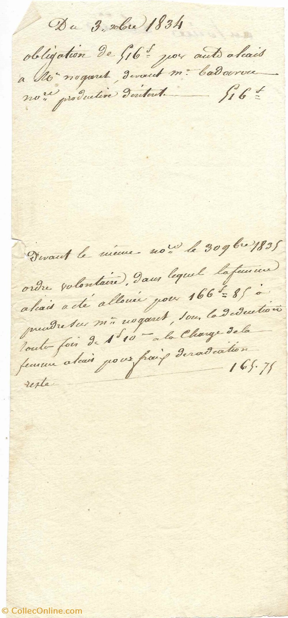 1835 - Obligation documents anciens autres 1835 obligation