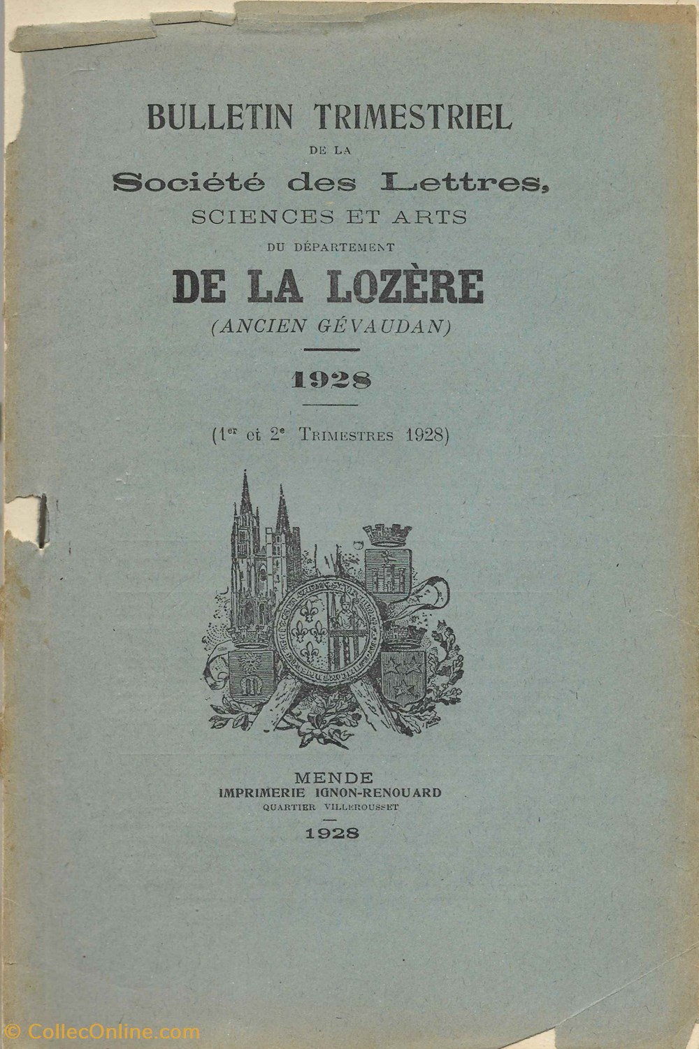 livres bd revues 1928 bulletin de la societe des lettres de la lozere