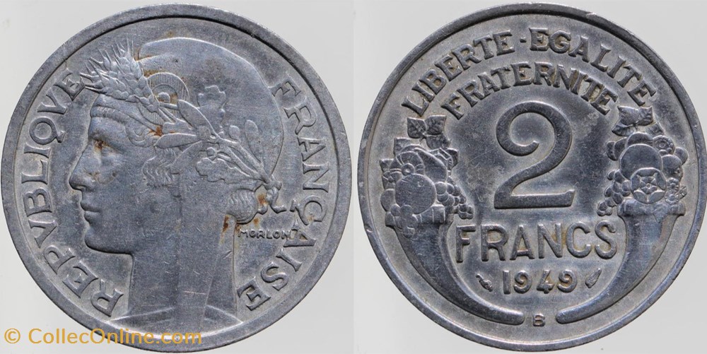 F-269 - Morlon - 2 frs. - 1949 B monnaies monde france f 269 morlon 2 frs 1949 b