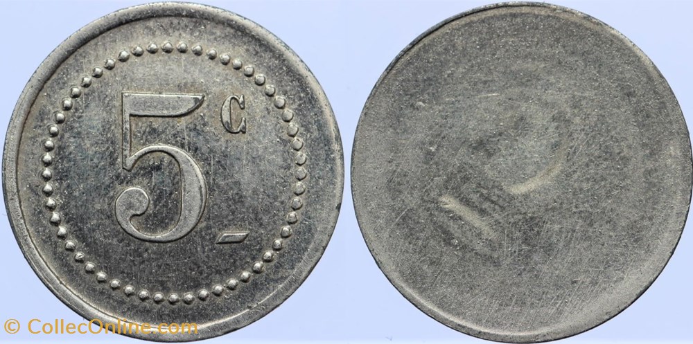 Jeton de 5 centimes monnaies paranumismatique jetons poids jeton de 5 centimes