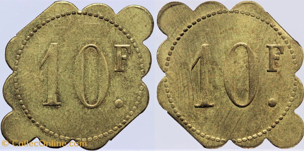 Jeton de 10 francs monnaies paranumismatique jetons poids jeton de 10 francs