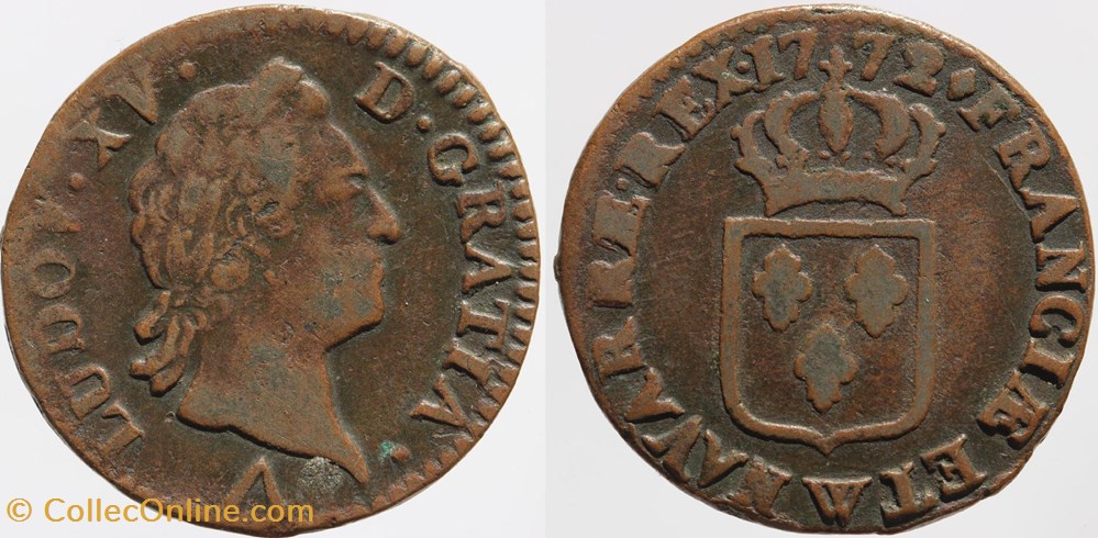 Dy 1699 - Louis XV - Sol - 1772, Lille monnaies europe medievale a france royales dy 1699 louis xv sol 1772 lille