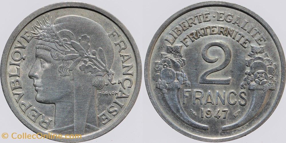 monnaies monde france f 269 morlon 2 frs 1947