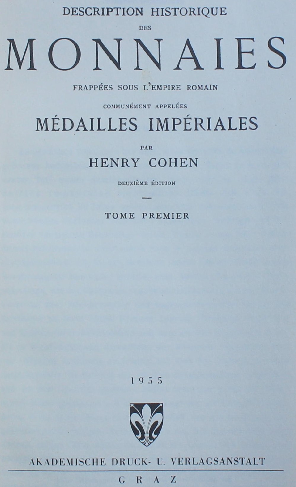 1955 - Description Historique des... - H. Cohen monnaies livres ouvrages 1955 description historique des h cohen