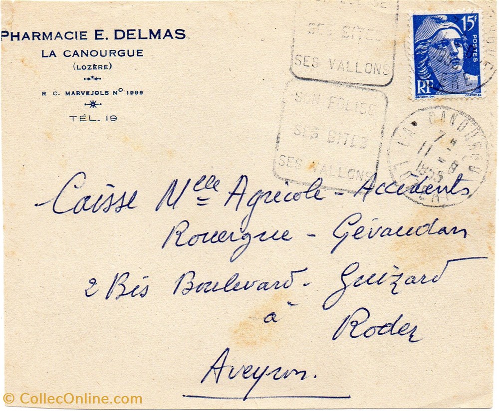 Delmas E. (1955) documents anciens factures commerciaux delmas e 1955