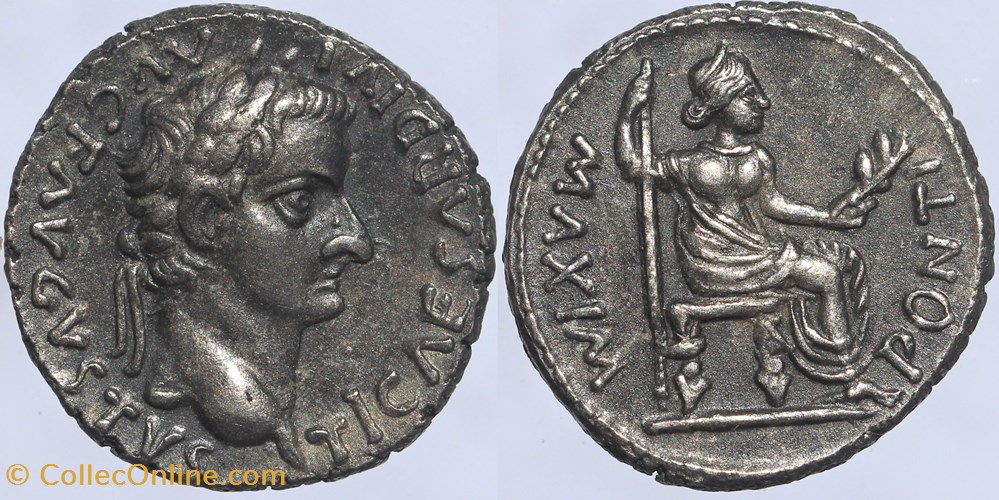Tibère - Denier, Lyon (14 à 37) monnaies antiques romaines imperiales et republicaines tibere denier lyon 14 a 37