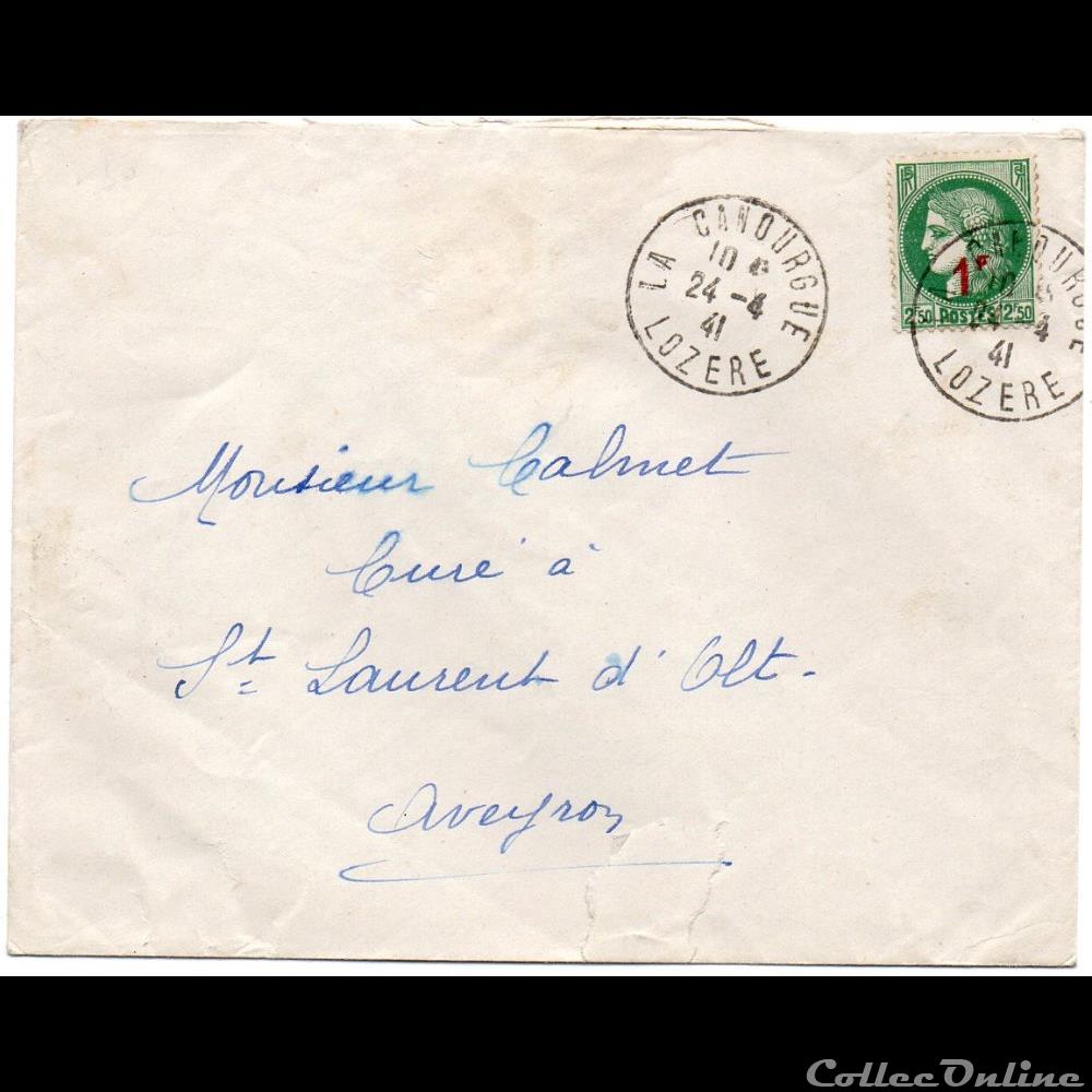 marque postale europe france 1941 cachets type a4