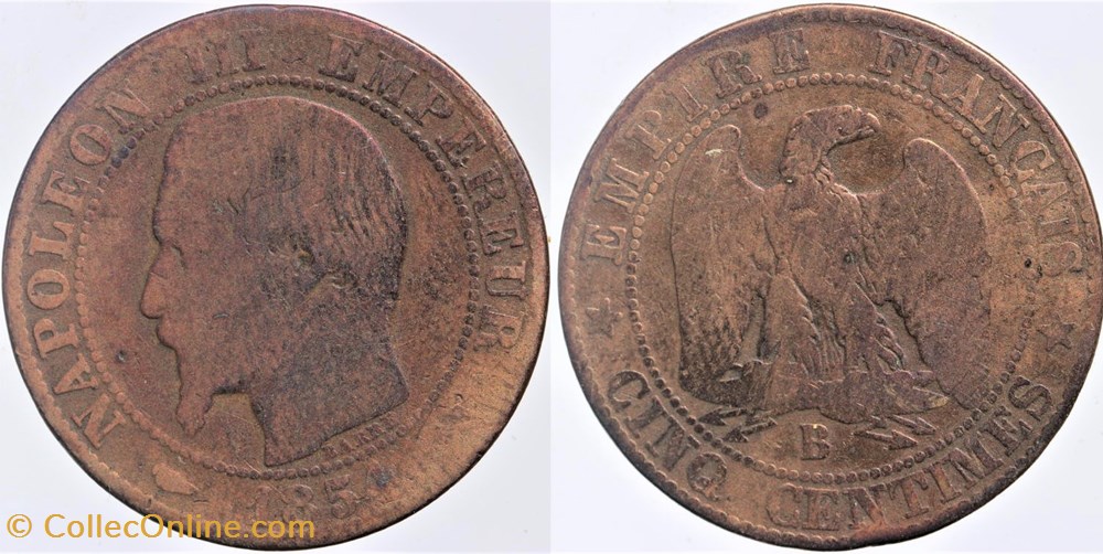 F-116 - Second Empire - 5 centimes - 1854 B monnaies monde france f 116 second empire 5 centimes 1854 b