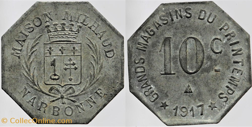 11 - Narbonne - 10 centimes monnaies monde france 11 narbonne 10 centimes