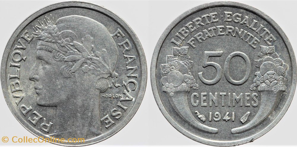 F-193 - Morlon - 50 c. - 1941 monnaies monde france f 193 morlon 50 c 1941