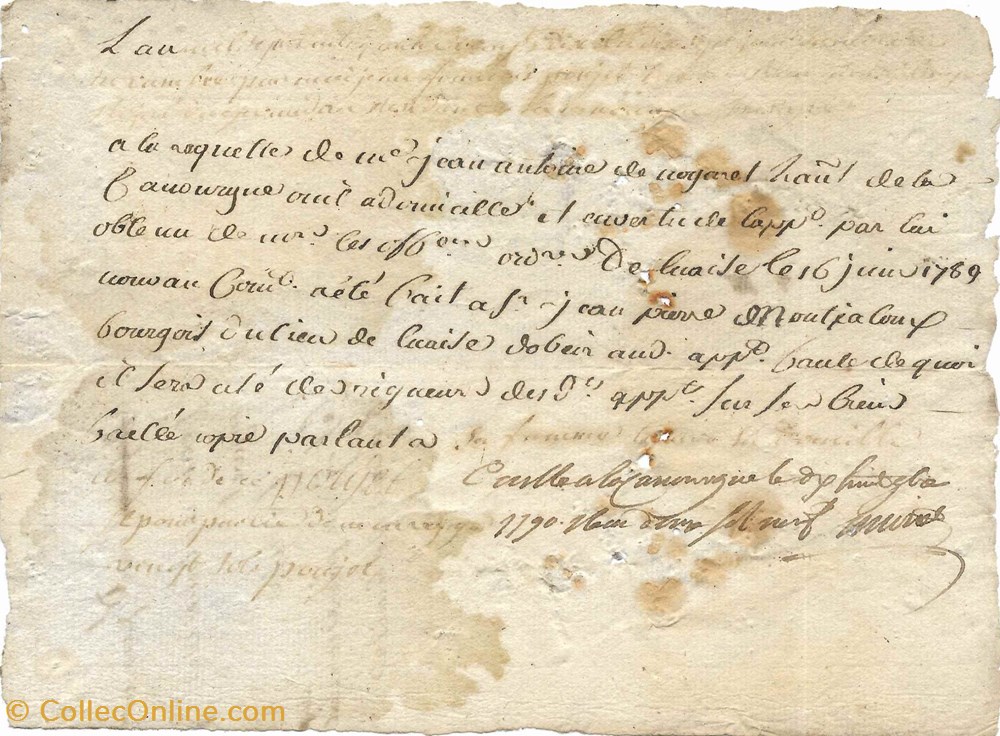 documents anciens autres 1790 assignation