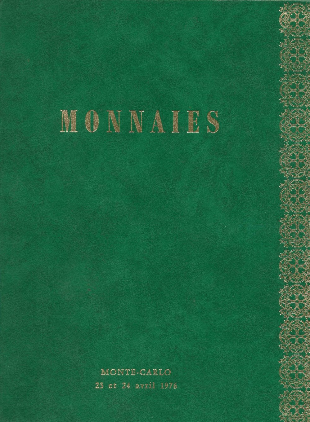 1976 - Vente aux enchères, Monte-Carlo monnaies livres ouvrages ventes 1976 vente aux encheres monte carlo