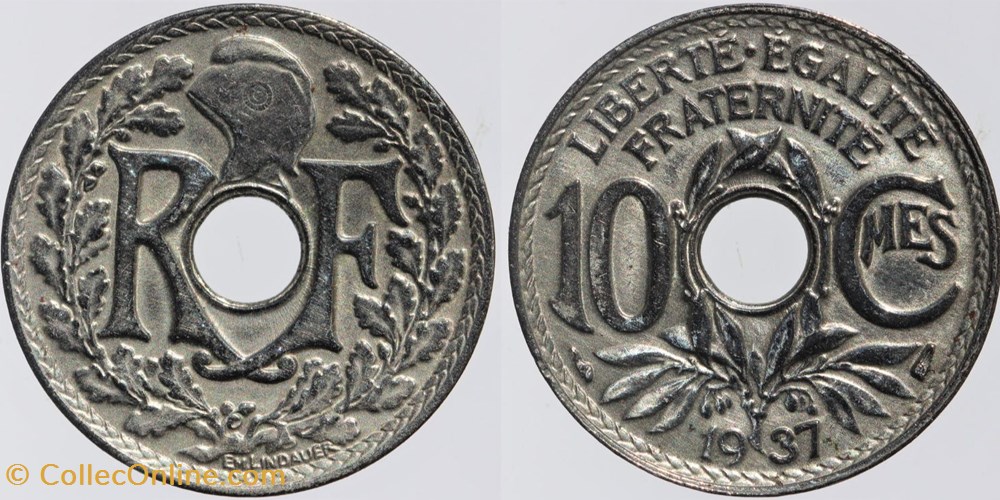 F-138 - Lindauer - 10 c. - 1937 monnaies monde france f 138 lindauer 10 c 1937