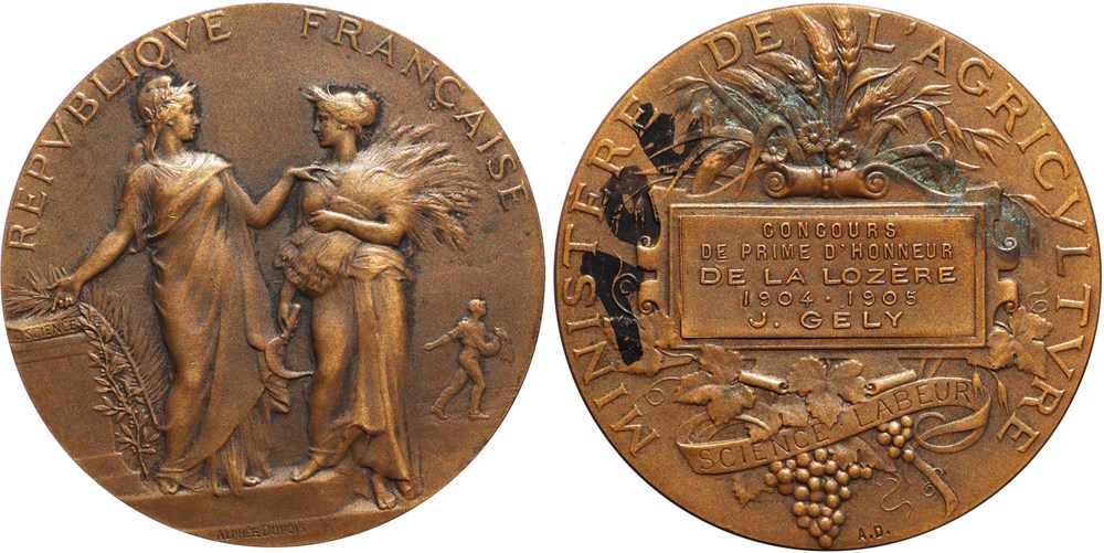 1904-1905 - Concours de prime d'honneur medailles france 1904 1905 concours de prime honneur