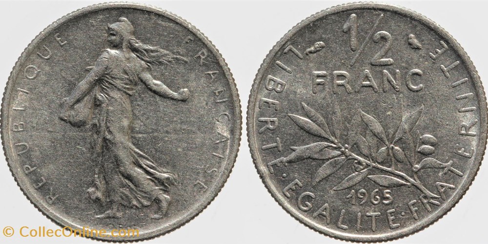 monnaies monde france f 198 roty 1 2 fr 1965