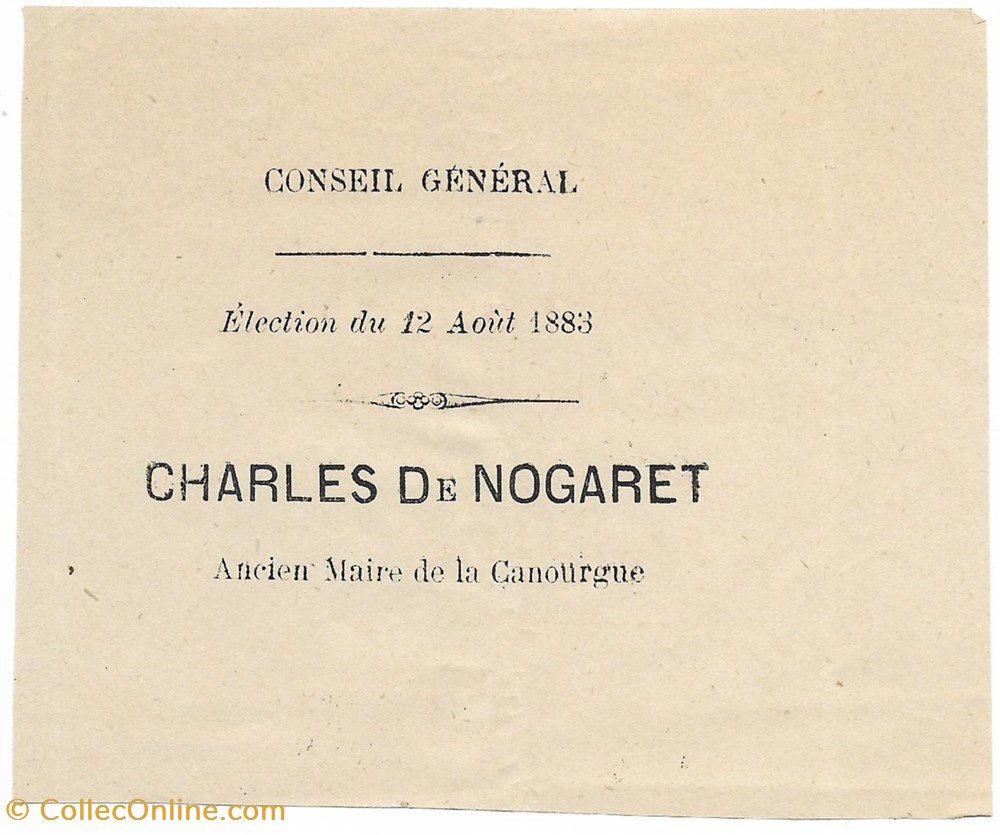 1883 - Elections documents anciens autres 1883 elections