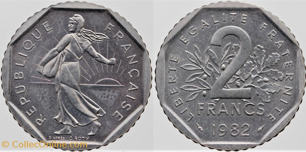 monnaies monde france f 272 roty 2 frs 1982