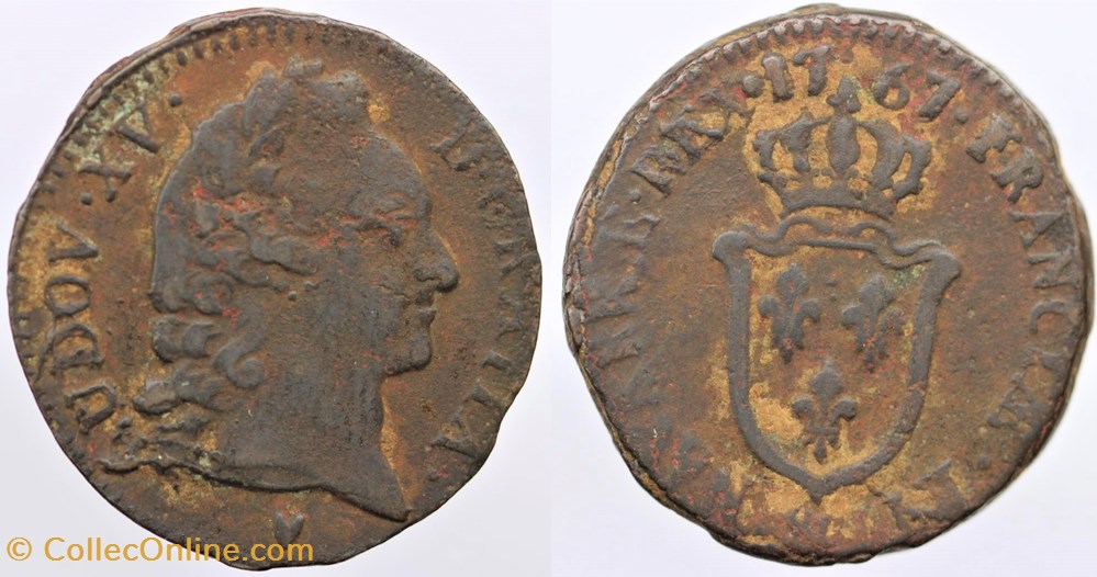 monnaies europe medievale france royales dy 1696 louis xv sol aix 1767