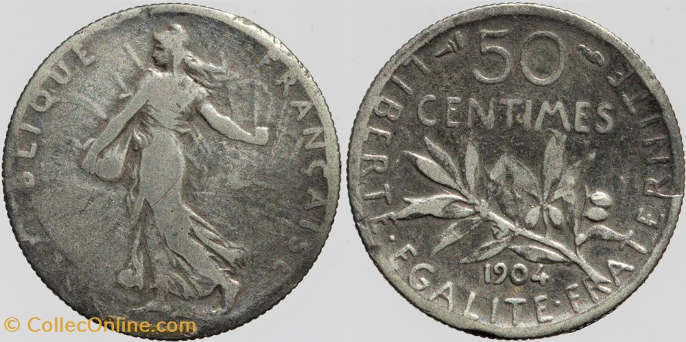 F-190 - Roty - 50 c. - 1904 monnaies monde france f 190 roty 50 c 1904