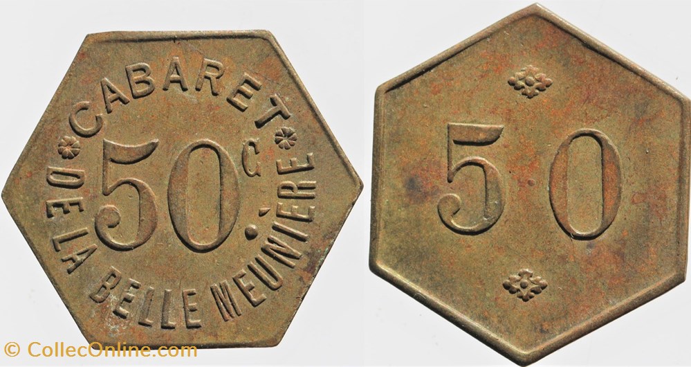 75 - Paris - Cabaret - 50 centimes monnaies monde france 75 paris cabaret 50 centimes