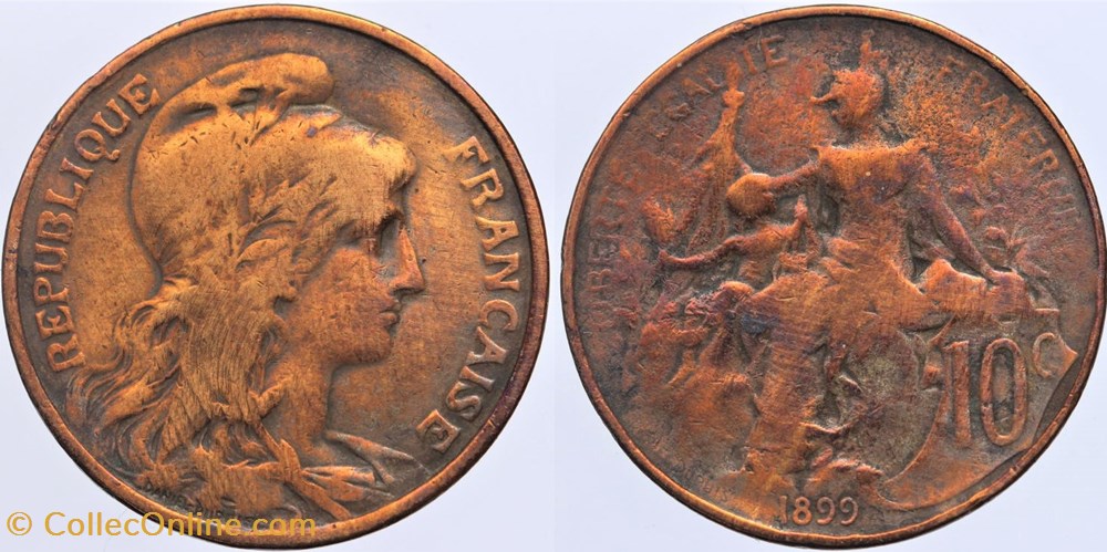 monnaies monde france f 136 dupuis 10 c 1899