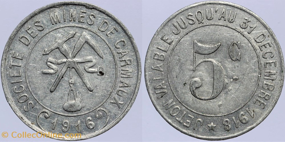 81 - Carmaux - 5 centimes monnaies monde france 81 carmaux 5 centimes