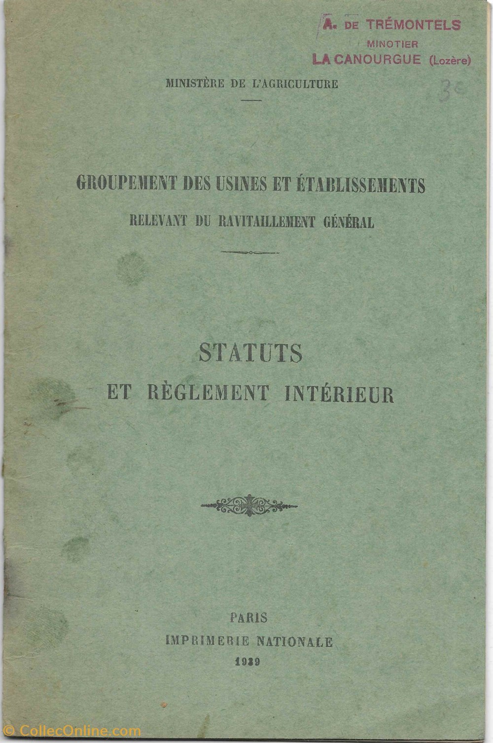 De Trémontels (1939) documents anciens factures commerciaux de tremontels 1939