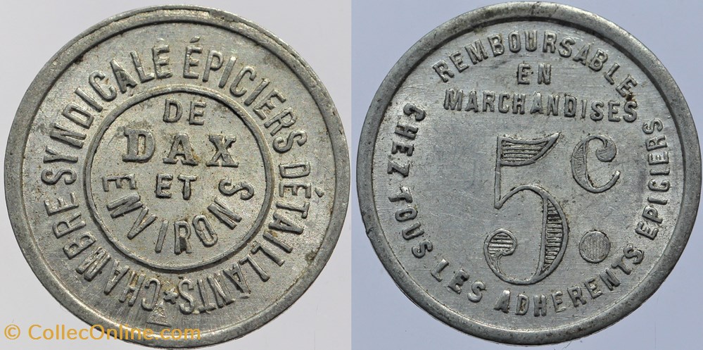 40 - Dax - 5 centimes monnaies monde france 40 dax 5 centimes