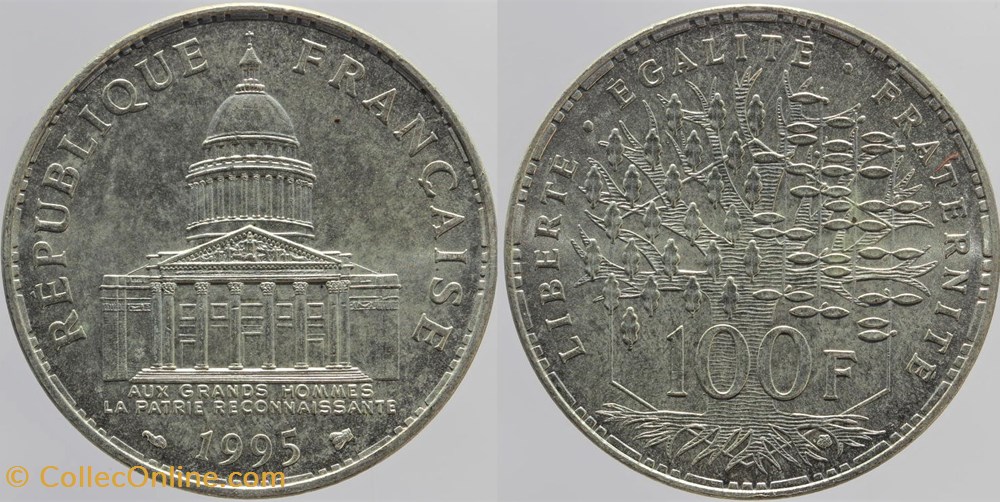 F-451 - Panthéon - 100 fr. - 1995 monnaies monde france f 451 pantheon 100 fr 1995