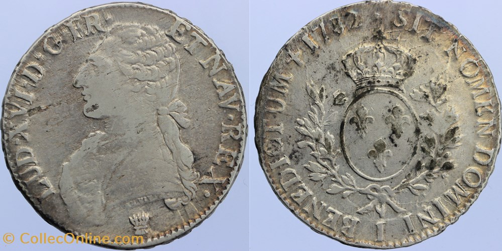 Dy 1708 - Louis XVI - Ecu - 1782 Limoges monnaies europe medievale a france royales dy 1708 louis xvi ecu 1782 limoges