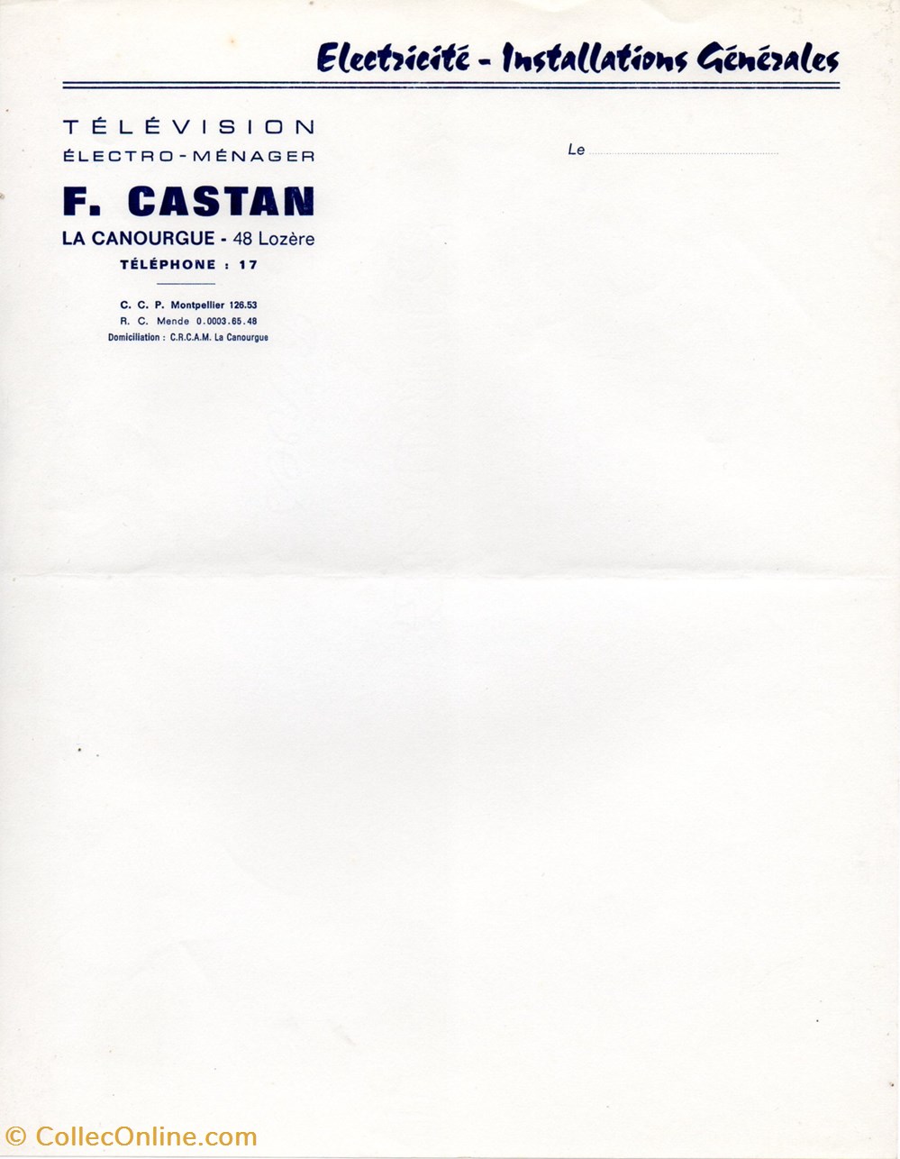 Castan François (vers 1960-70) documents anciens factures commerciaux castan francois vers 1960 70