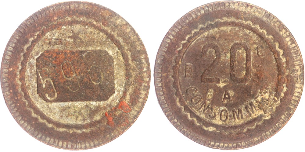 Jeton à consommer - 20 centimes monnaies monde france jeton a consommer 20 centimes