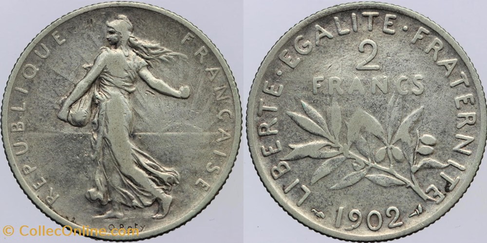 monnaies monde france f 266 roty 2 frs 1902