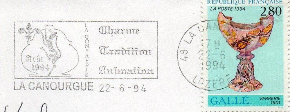 documents anciens marques postales europe 1994 la canourgue charme tradition animation
