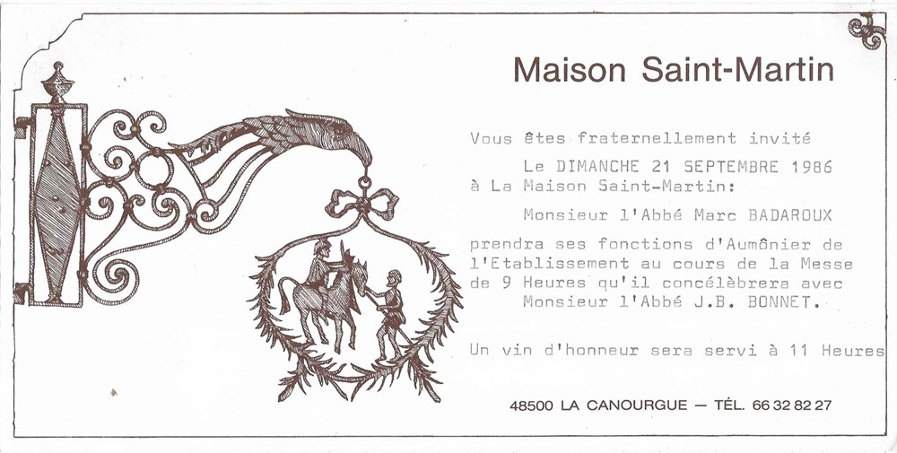 1986 - Invitation documents anciens autres 1986 invitation