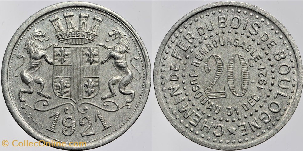 75 - Paris - C.F. Boulogne - 20 centimes monnaies monde france 75 paris c f boulogne 20 centimes