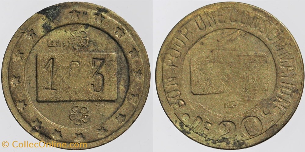 Jeton à consommer - 20 centimes monnaies monde france jeton a consommer 20 centimes