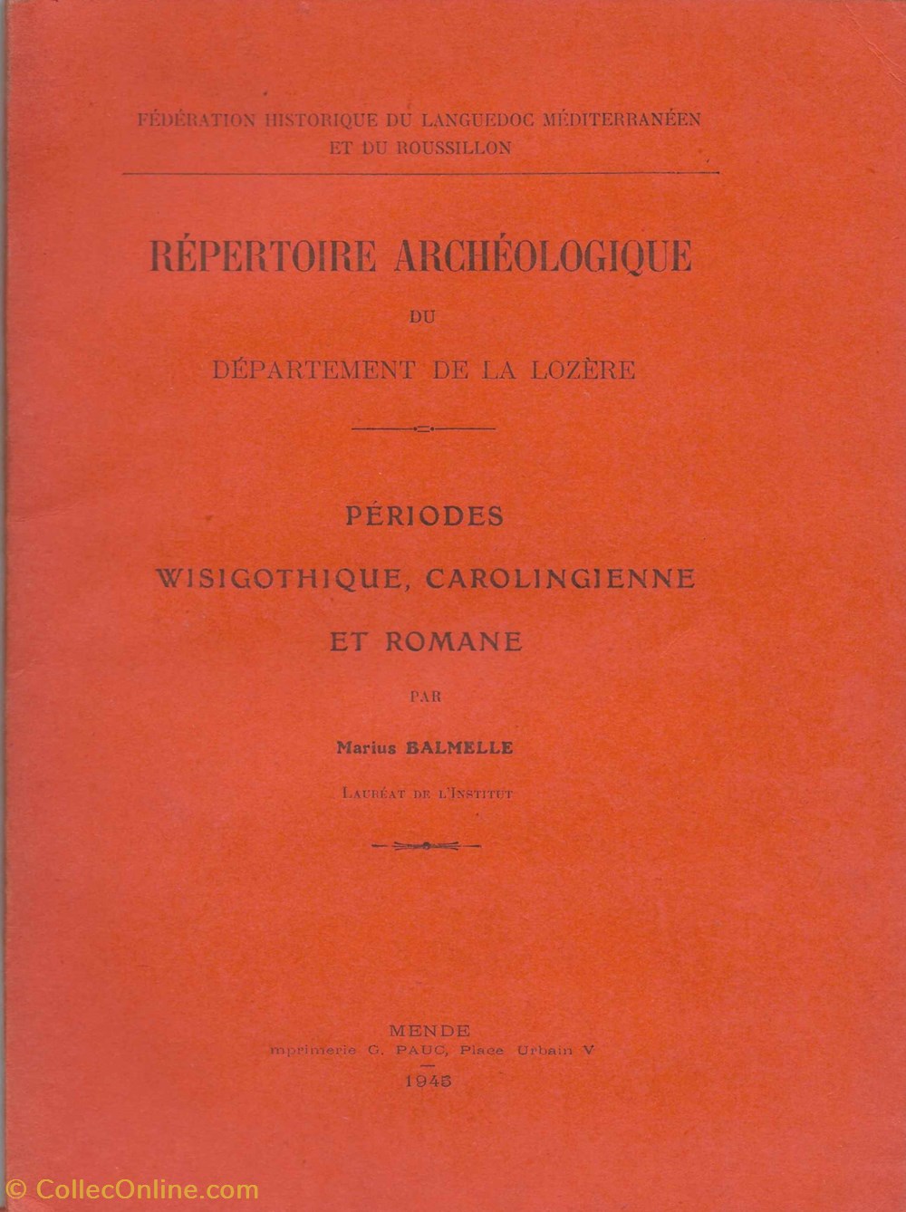 livres bd revues 1945 repertoire archeologique du departement de la lozere