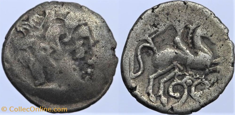 Pictons - Drachme au cavalier ailé monnaies antiques jc ap celtes pictons drachme au cavalier aile