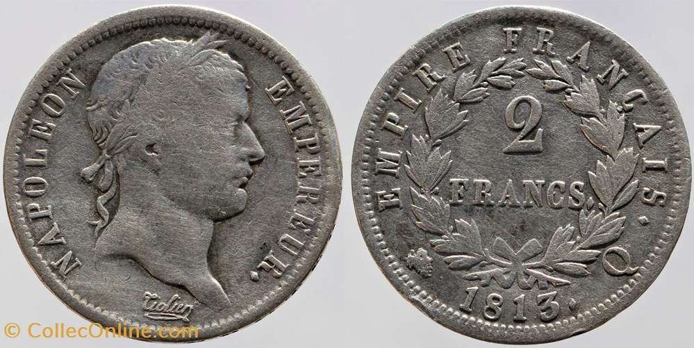 F-255 - Premier Empire - 2 francs, 1813 Perpignan monnaies monde france f 255 premier empire 2 francs 1813 perpignan